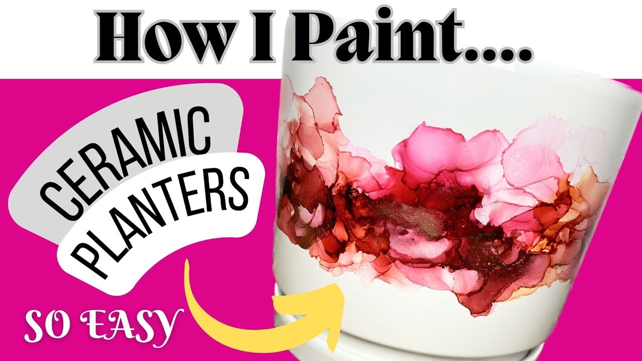 Alcohol Ink on Ceramic Planter/Pot BEAUTIFUL!! #alcoholink #alcoholinkartist #ceramic