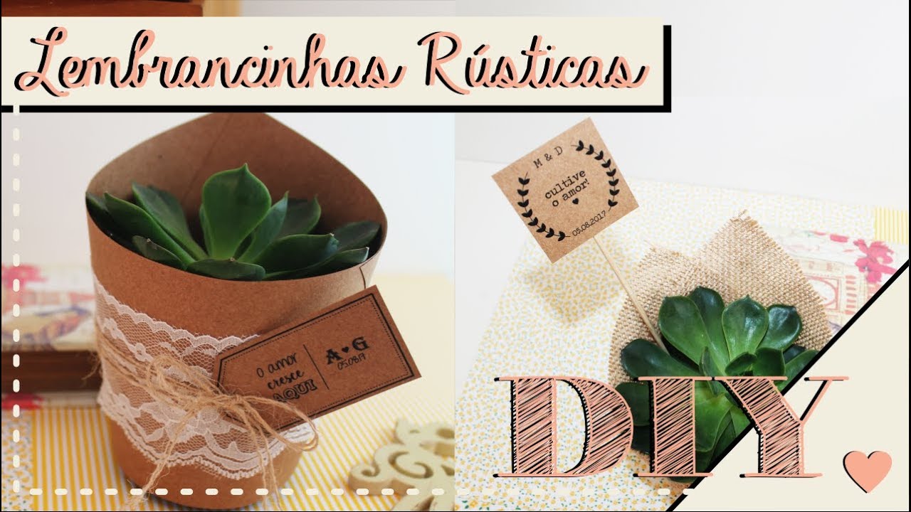 Como fazer Lembrancinha Rústica - Suculenta? DIY | Faça você mesmo | Tutoriais [casamento]