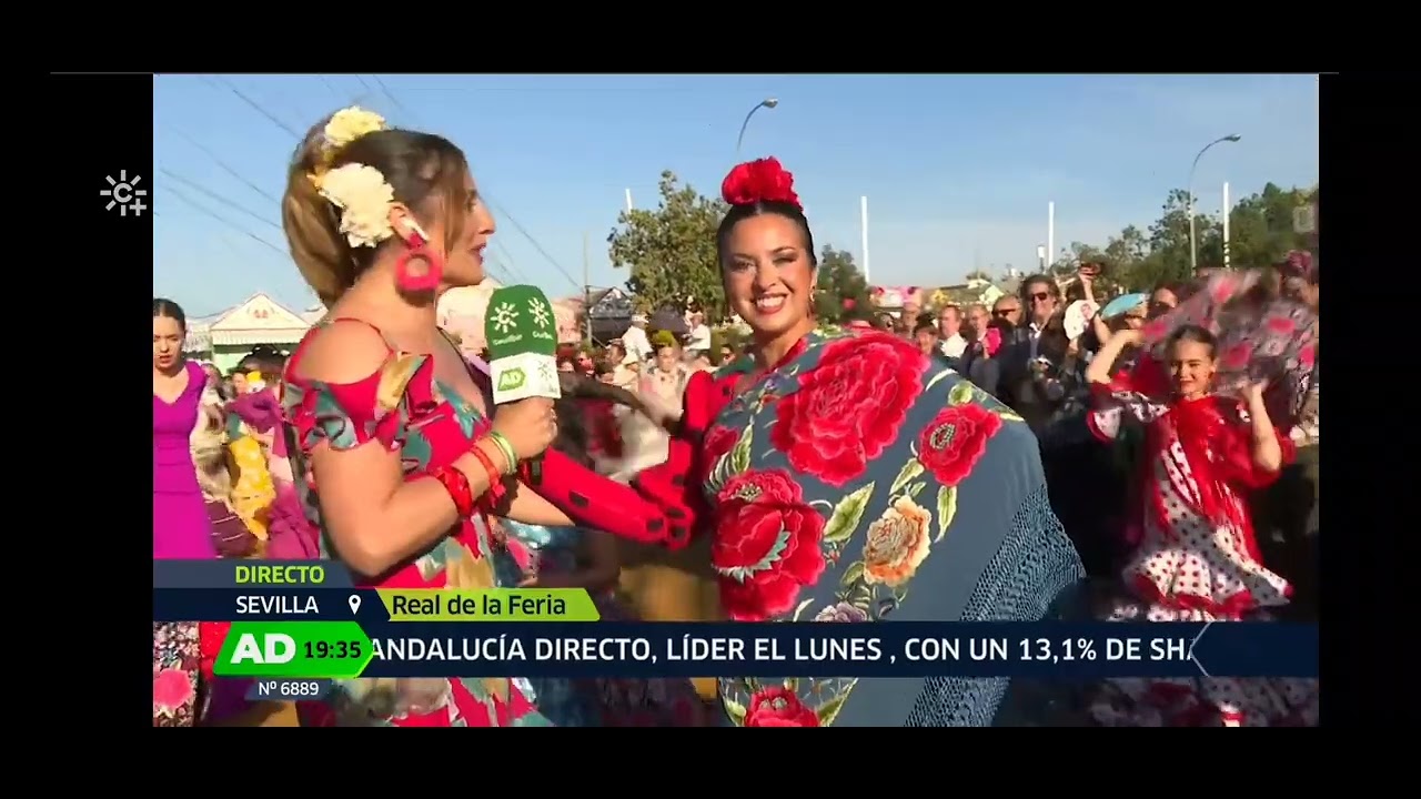 Escuela de Danza Sonia López Sevillanas con mantón Feria 2025 Andalucía Directo