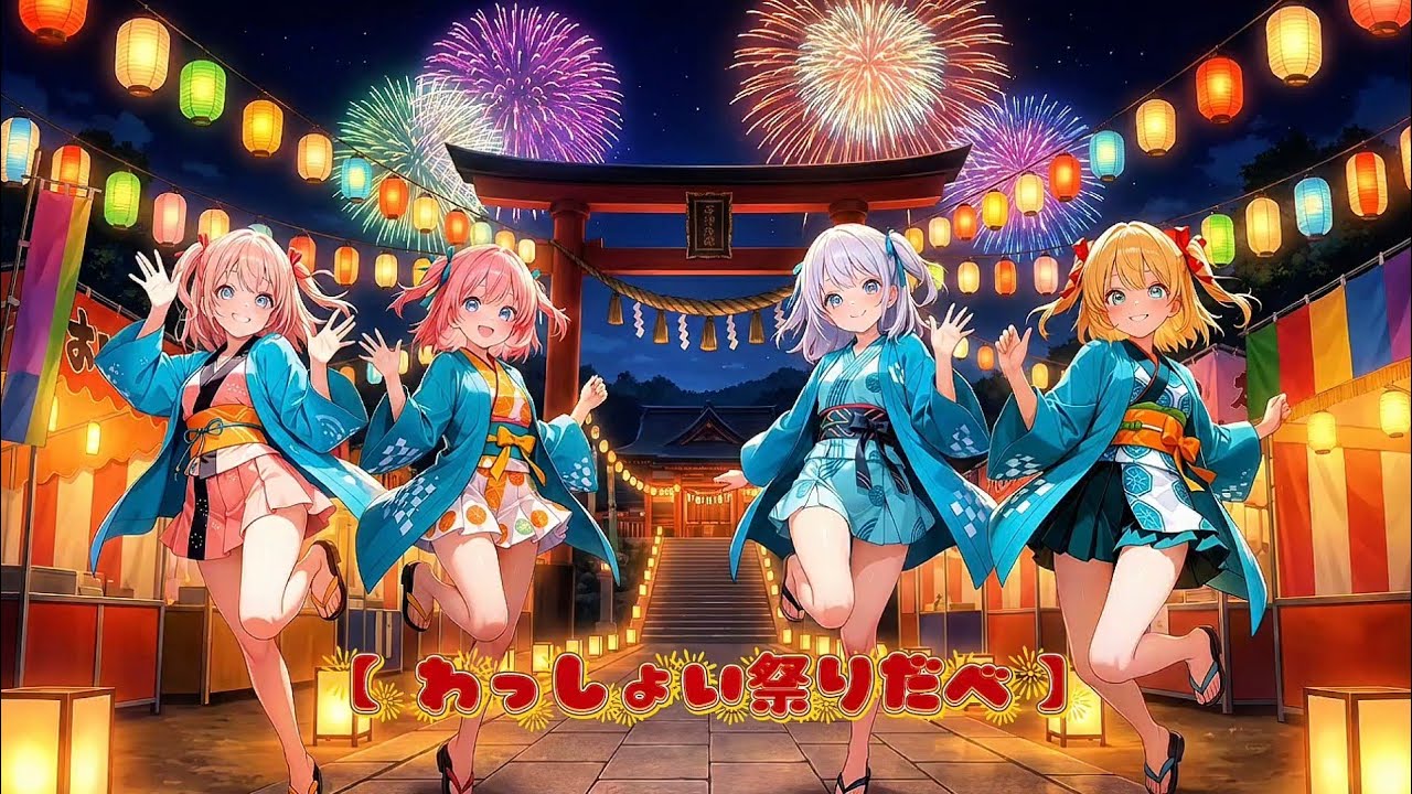 【AI楽曲】『わっしょい祭りだべ』| ミュージックビデオ | アニメーションMV