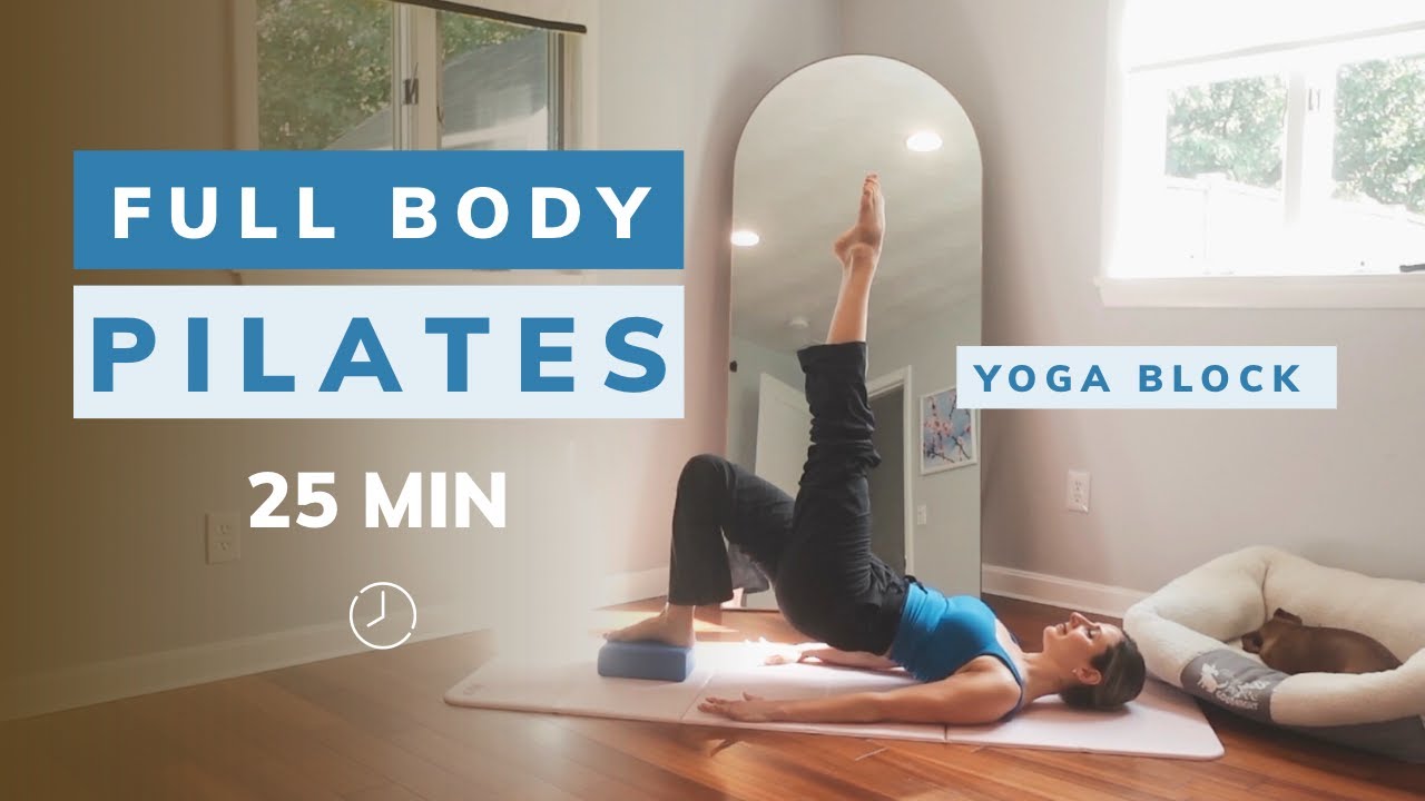 25 MIN FULL BODY PILATES w/ YOGA BLOCK | At-Home Guided Workout