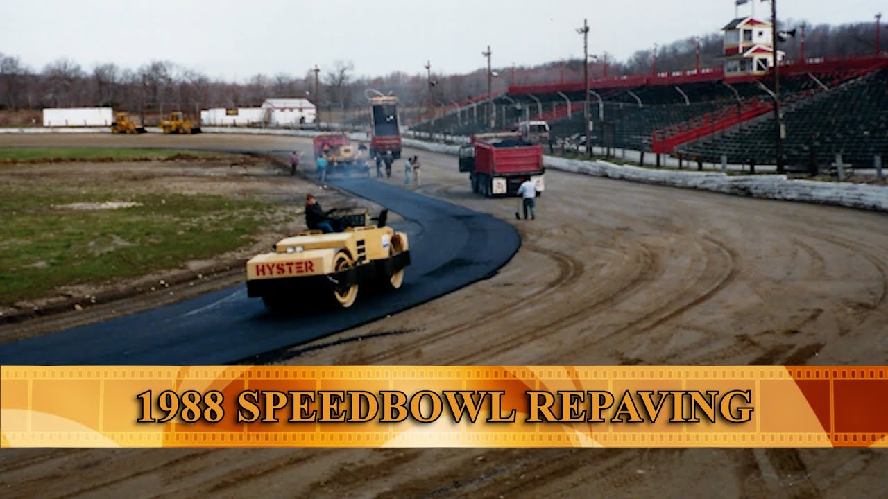 Документальные фрагменты о гонках на трассе Speedbowl | Ремонт дорожного покрытия в 1988 году