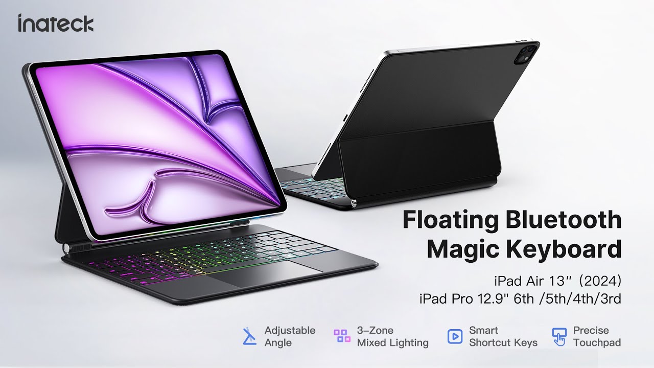 Inateck KB09118 Magnetic iPad Case with Keyboard for iPad Air 13 inch, iPad Pro 12.9 inch 6/5/4/3