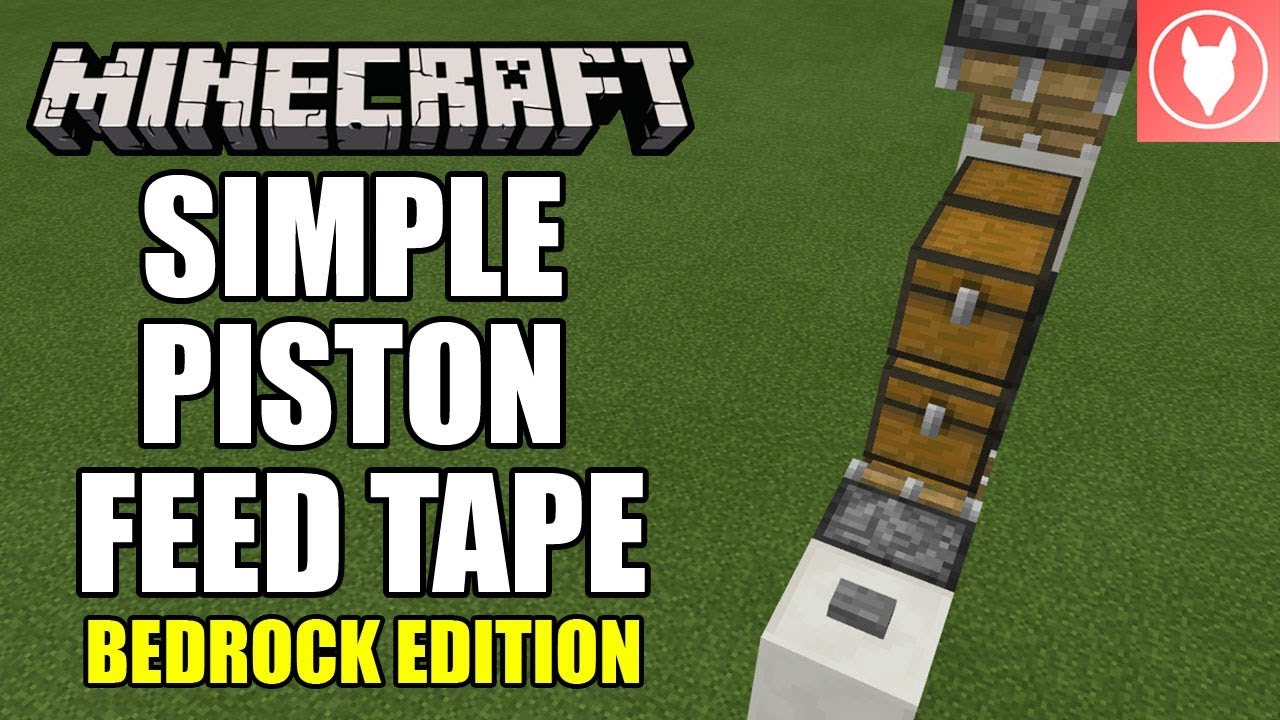 Minecraft Bedrock - Simple Piston Feed Tape Tutorial ( Xbox / MCPE / Windows 10 / Switch )
