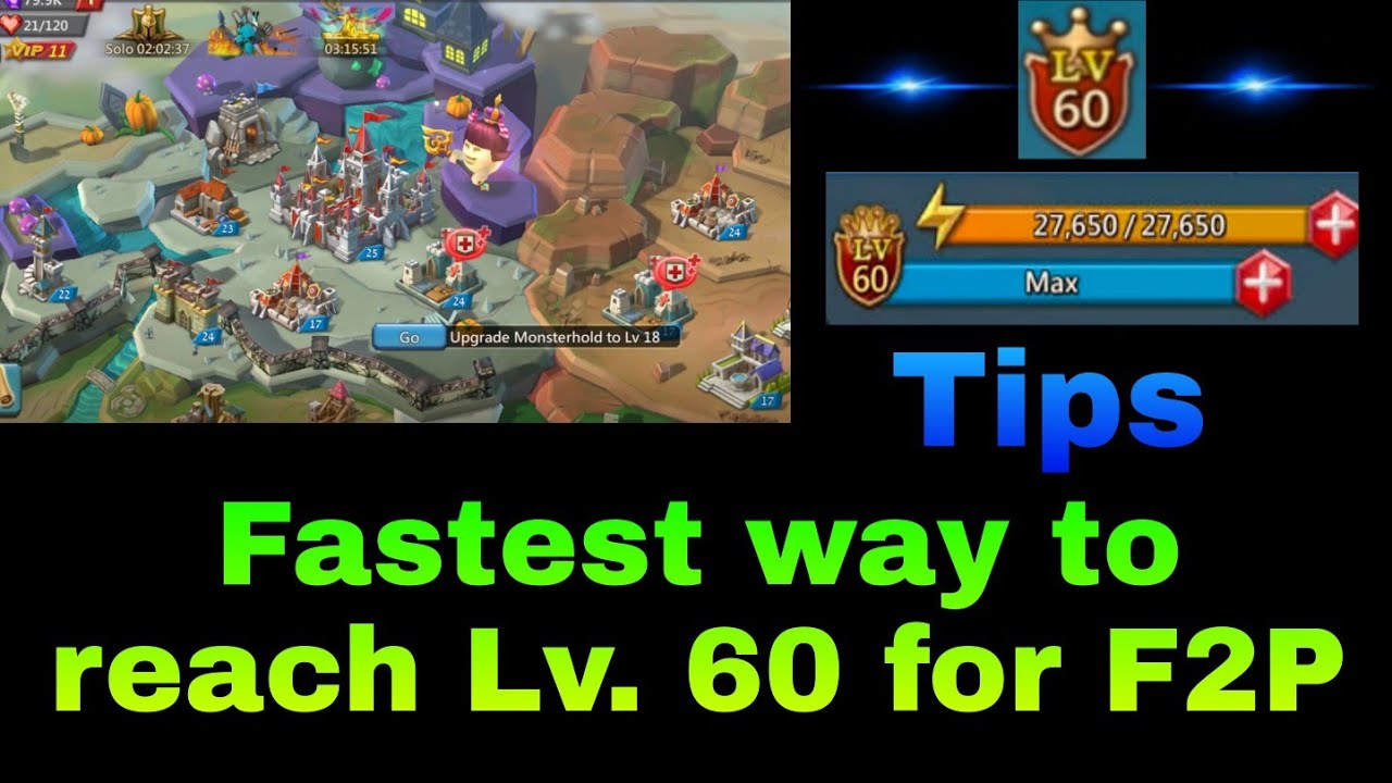 How to increase level in lords mobile | Fastest way to reach level 60 in lords mobile | Lords Mobile
