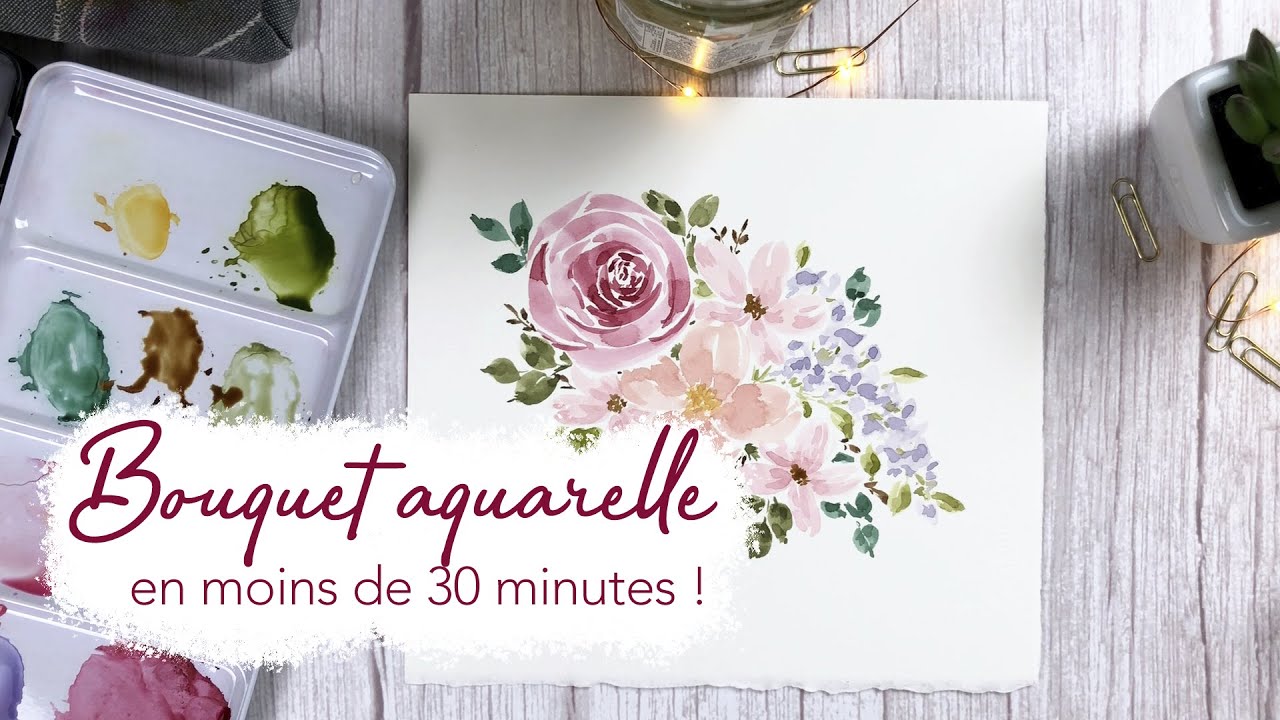 Bouquet de fleurs à l'aquarelle en moins de 30 minutes !
