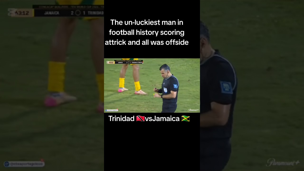 JAMAICA VS TRINIDAD AND TOBAGO - attrick and all are offside