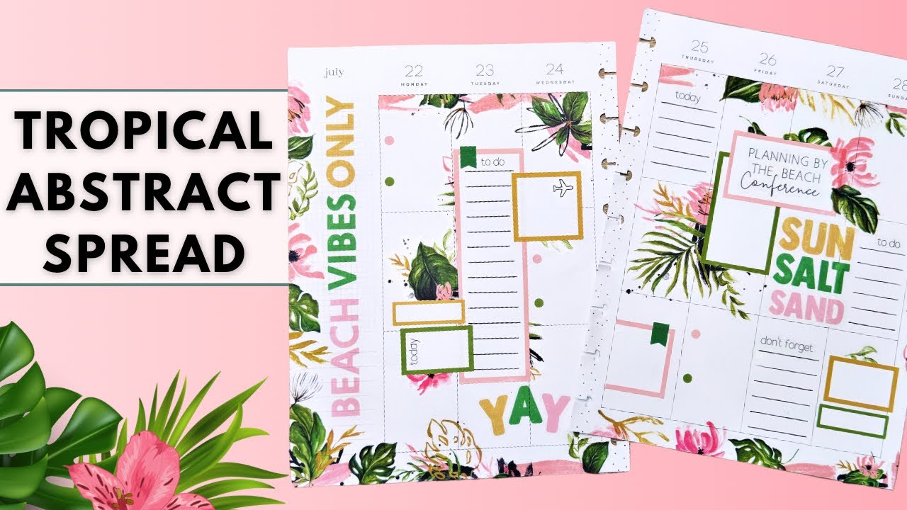 PLAN WITH ME | TROPICAL ABSTRACT SPREAD | THE HAPPY PLANNER