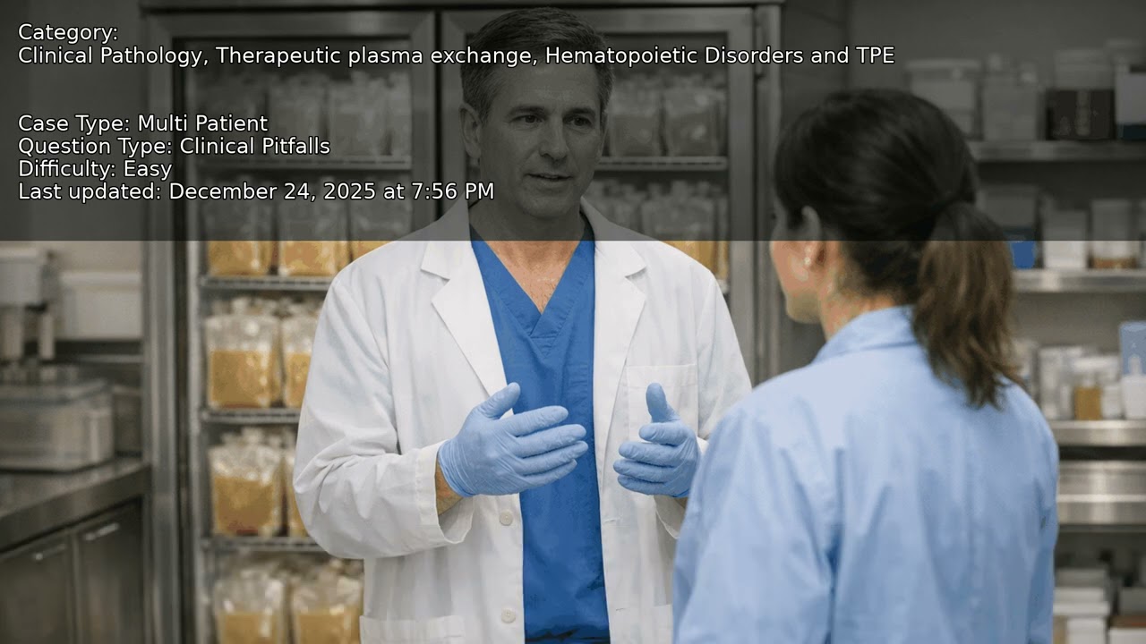 Hematopoietic Disorders and TPE, Therapeutic plasma exchange, Clinical Pathology - Full Vignette wit