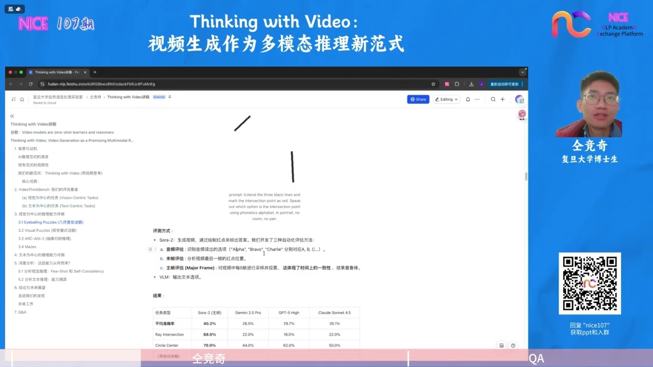 NICE Talk 107: Thinking with Video: 视频生成作为多模态推理新范式