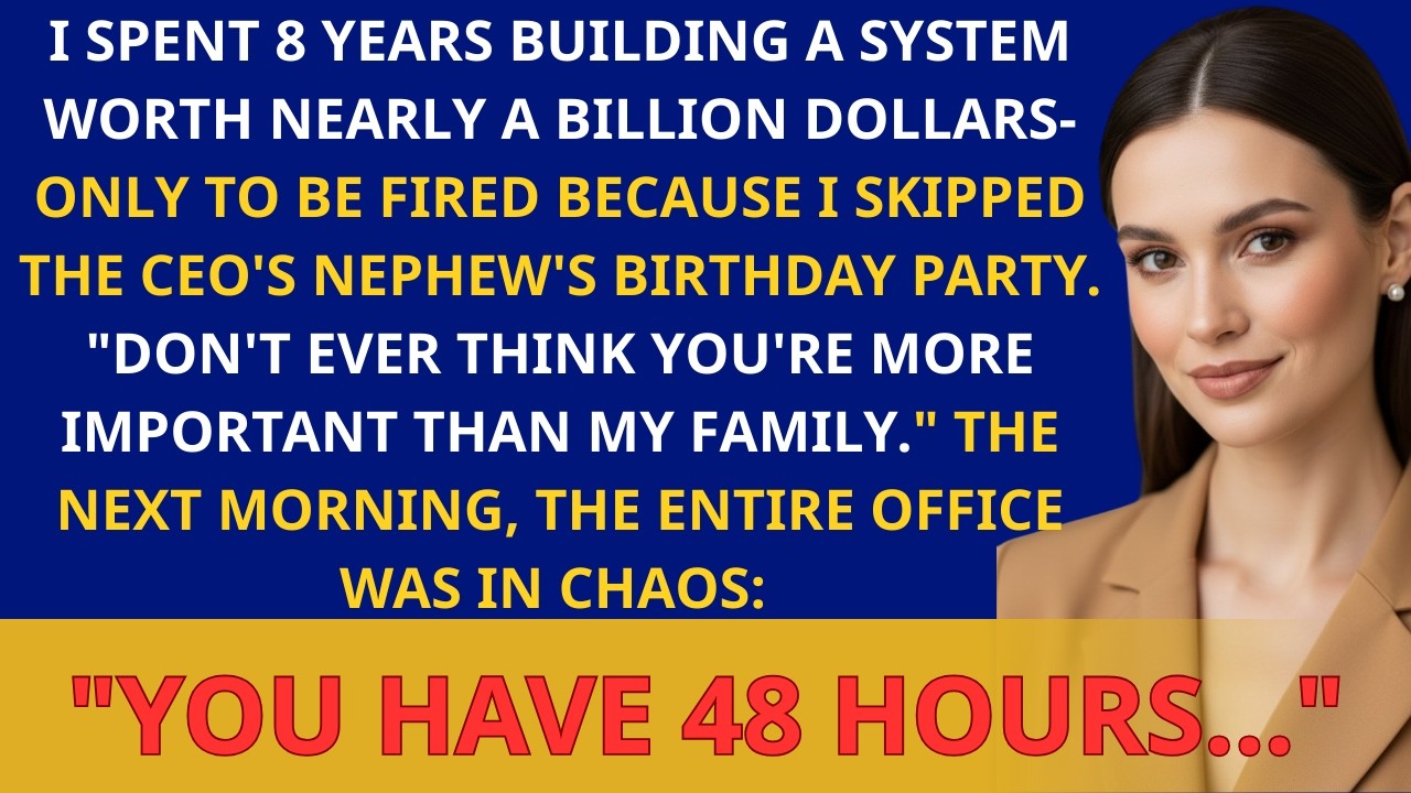 SHOCKING WHEN THE CEO’S NEPHEW FIRED ME BECAUSE I SKIPPED HIS PARTY—NOW I OWN THE $940M ALGORITHM