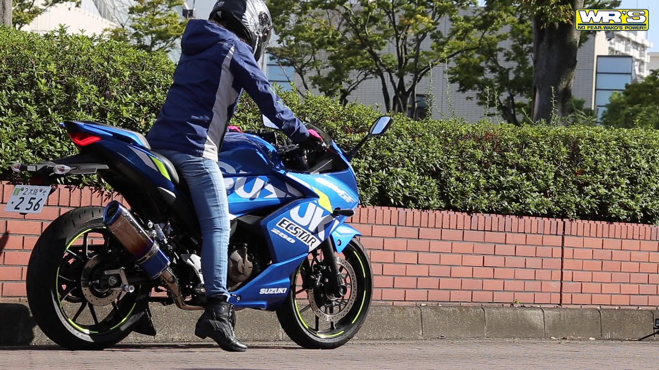 ジクサーSF250　WR'S SS-OVALフルエキゾースト装着車両に山口ミカちゃんが乗ってみた。