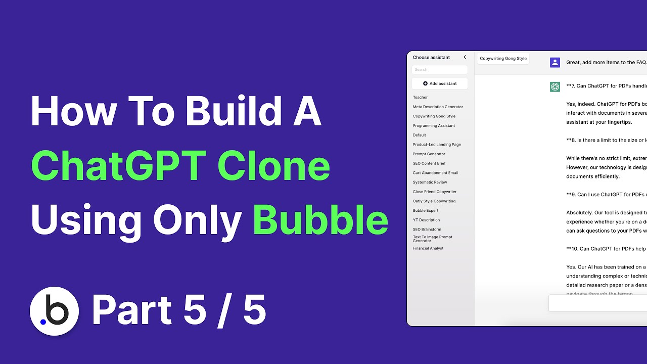 I built a ChatGPT clone app without Code (5/5)