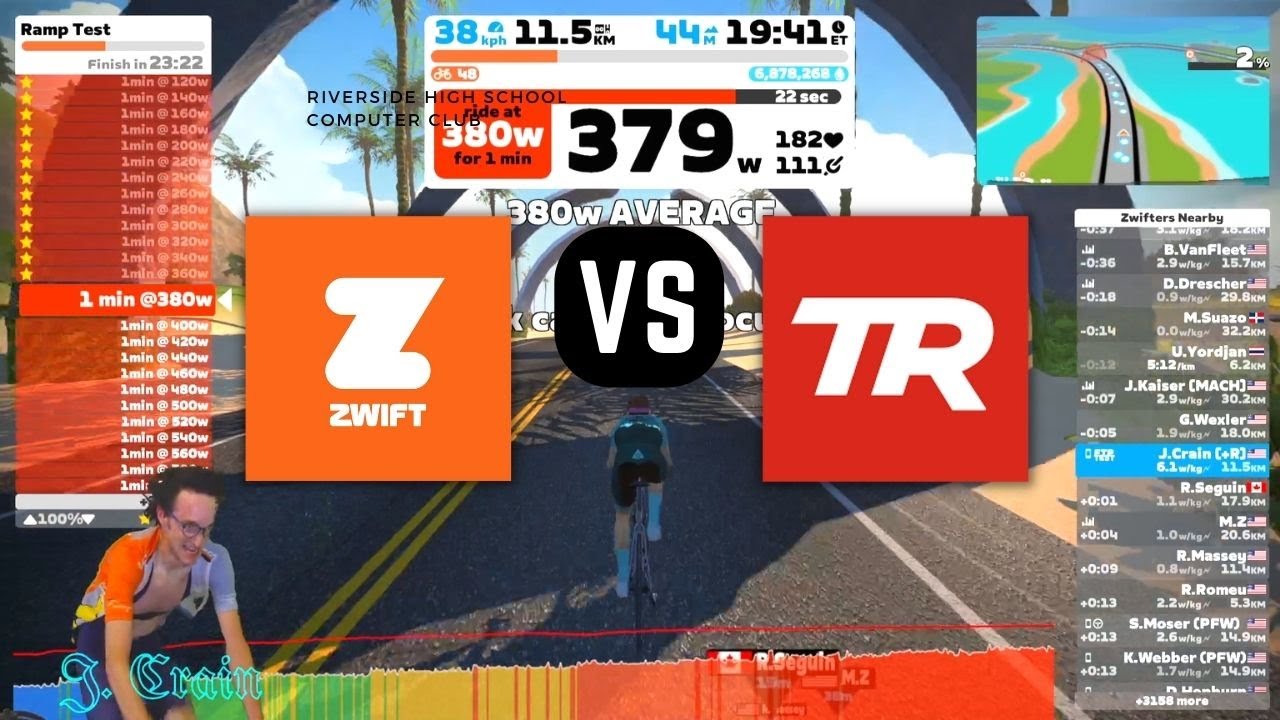TrainerRoad AI FTP Vs Zwift Ramp Test