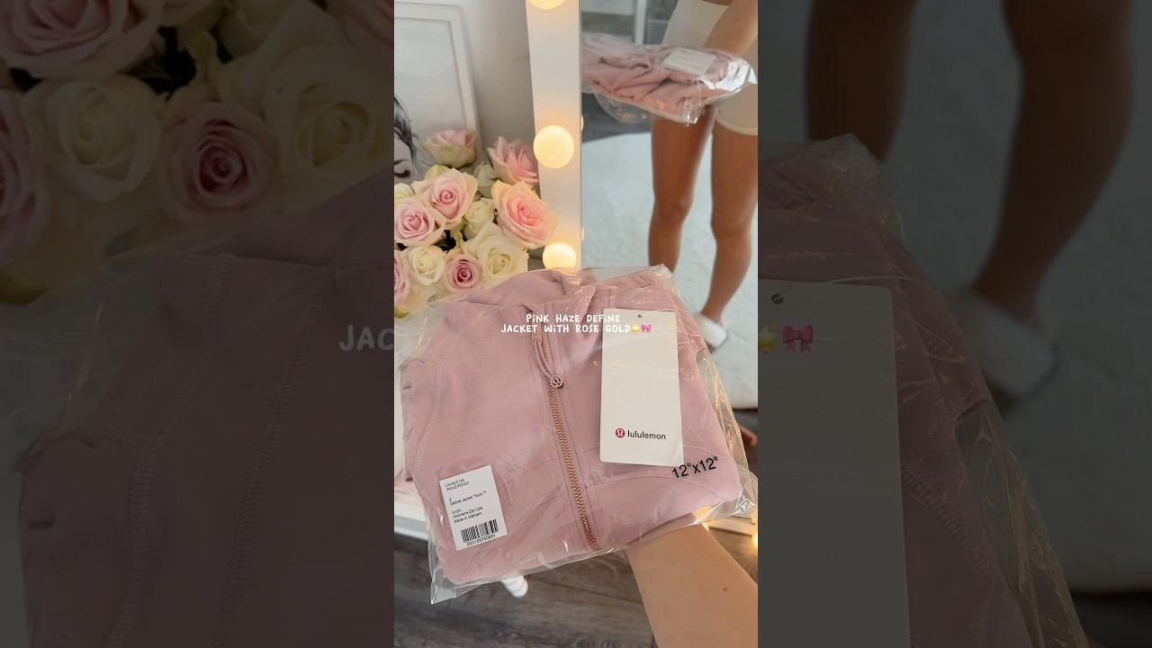 So prettyy!🌟 Lululemon pink haze define with rose gold!#definejacket #unboxing #haul #lululemon