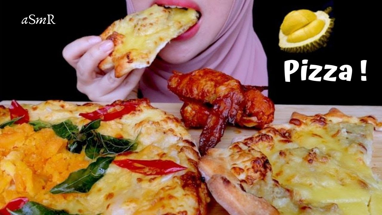 ASMR | DURIAN PIZZA + SALTED EGG PIZZA | Eating Sounds | No Talking