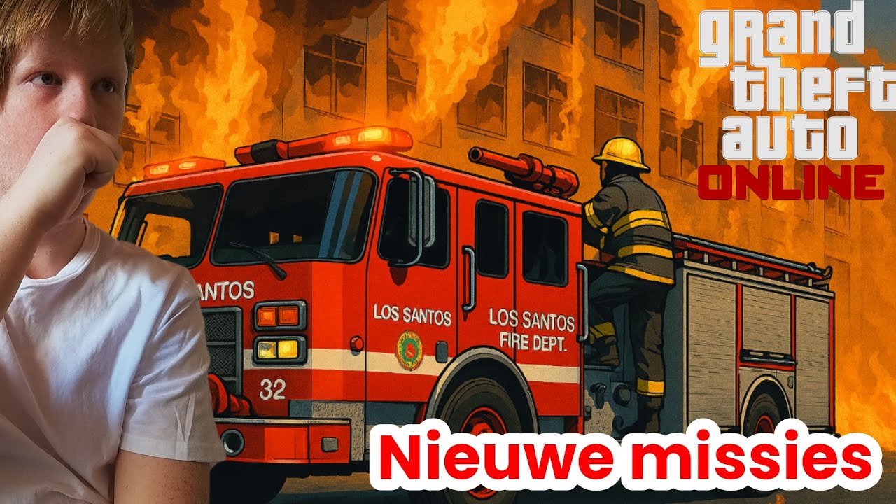 Ik speel de nieuwste missie in GTA online met een brandweer auto #1 