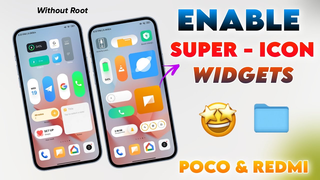 Enable Miui 14 Super Icon & Widgets In Any Redmi & Poco Phones | Without Root - Miui 14 Super Icon 🔥