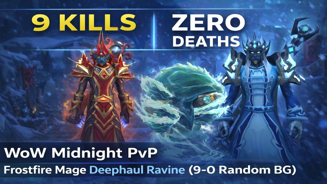WoW Midnight PvP | Frostfire Mage Deephaul Ravine (9-0 Random BG)
