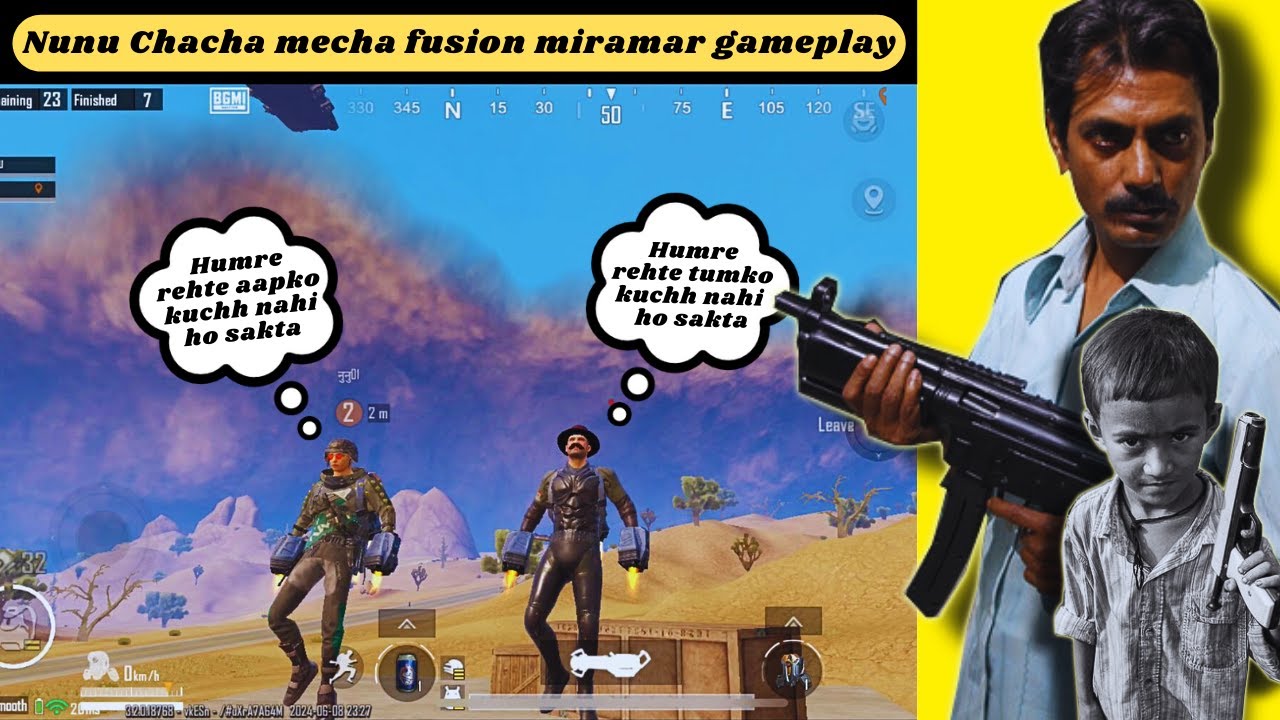 Nunu chacha mecha fusion miramar mein khele |BGMI|