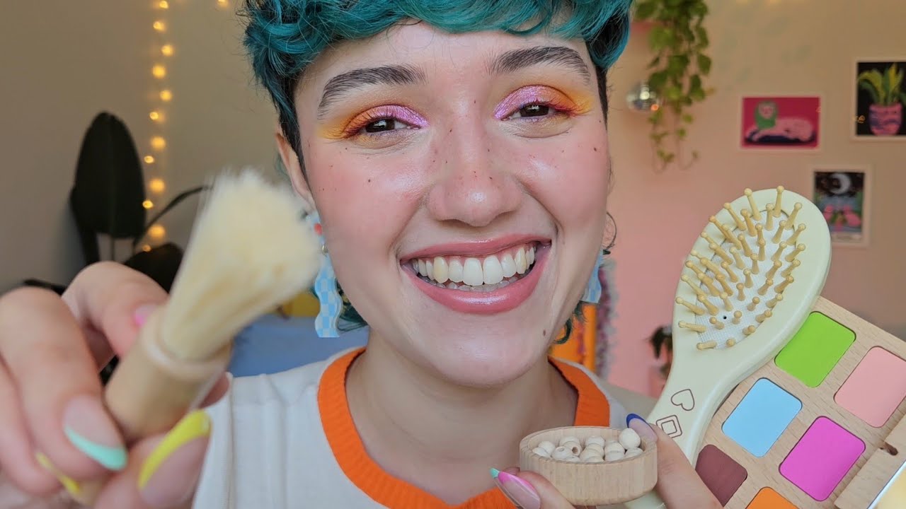 ASMR Doing Your Wooden Skincare Makeup & Haircare 💄 (pampering, layered sounds, personal attention)