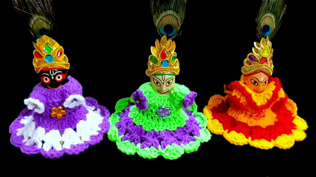 How to make woollen dresses for Jagannath, Balaram and Shuvadra ji 💜💚🧡| Easy & best way| Mallika Roy