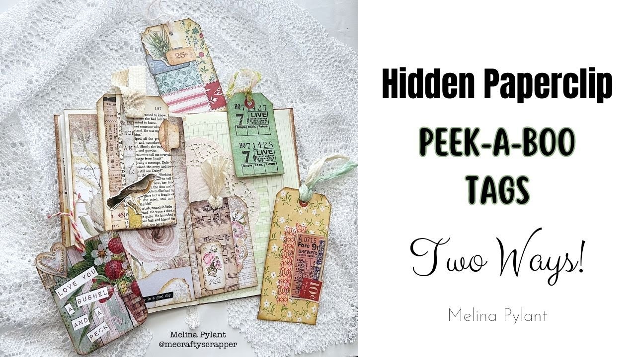 HOW TO MAKE HIDDEN PAPERCLIP PEEK-A-BOO TAGS 2 WAYS! #junkjournalideas