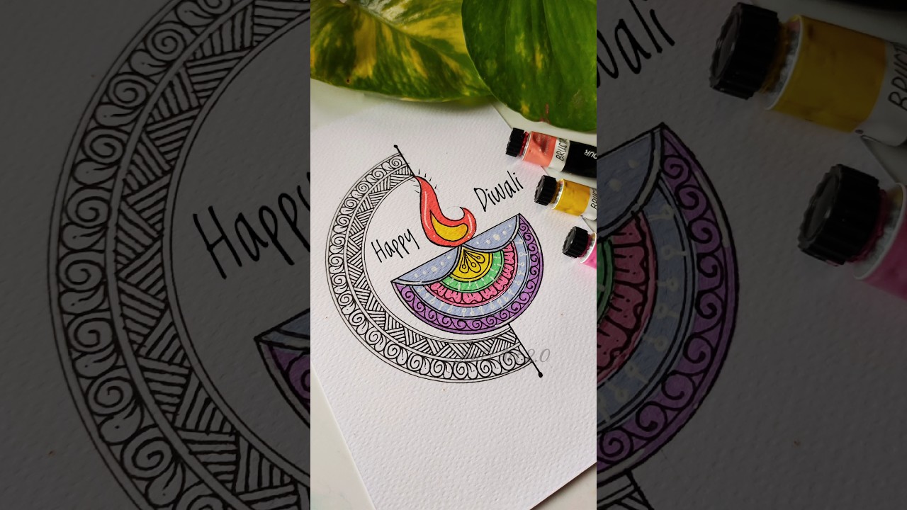 Diwali special easy diya mandala drawing 🪔🎇 #art #shorts #diwali #drawing #satisfying #festival #yt