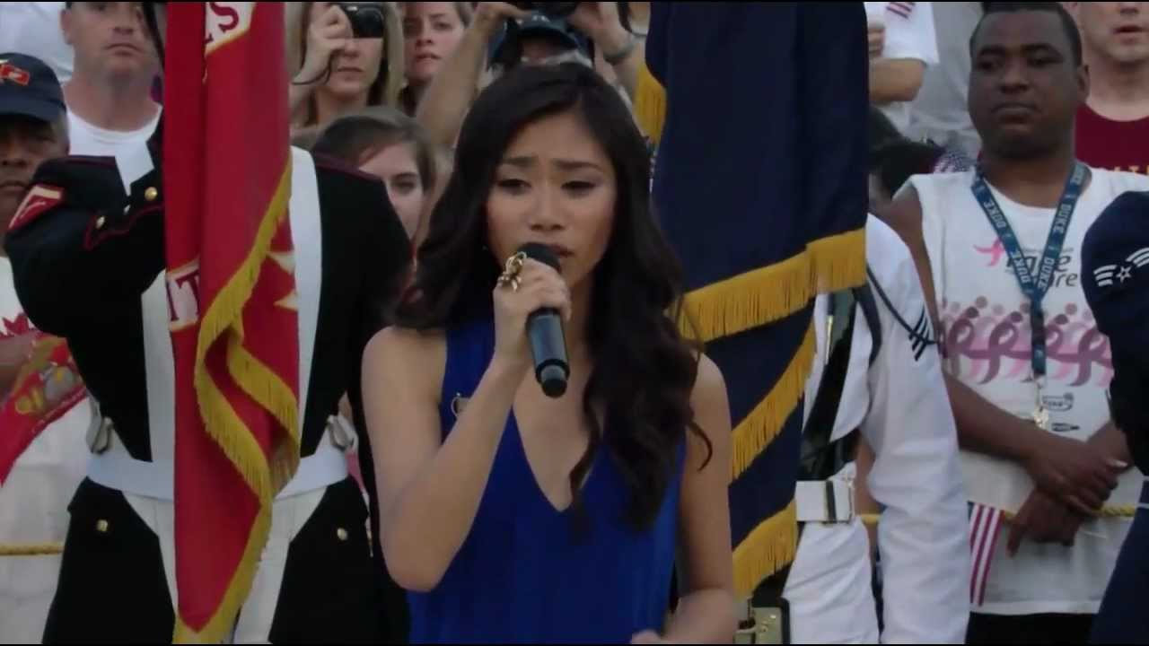 Jessica Sanchez singing the National Anthem at the PBS Memorial Day Concert 2012 [HD]