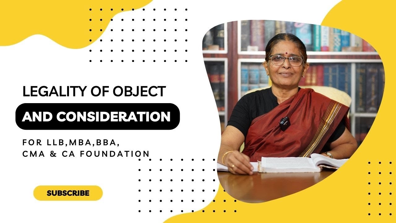 LEGALITY OF OBJECT & CONSIDERATION | ADV.VIJAYA LAKSHMI | MALAYALAM | CA  FOUNDATION