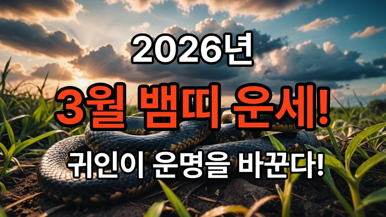 3월 뱀띠 운세｜귀인이 들어오며 금전의 흐름이 달라집니다