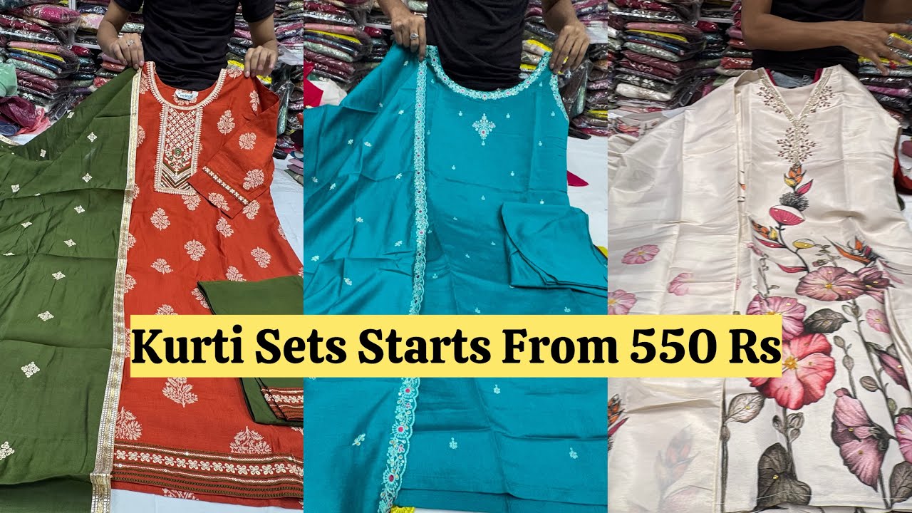 From 550Rs !! Chickpet Bangalore Wholesale Party wear kurti sets | Single Piece Courier Available