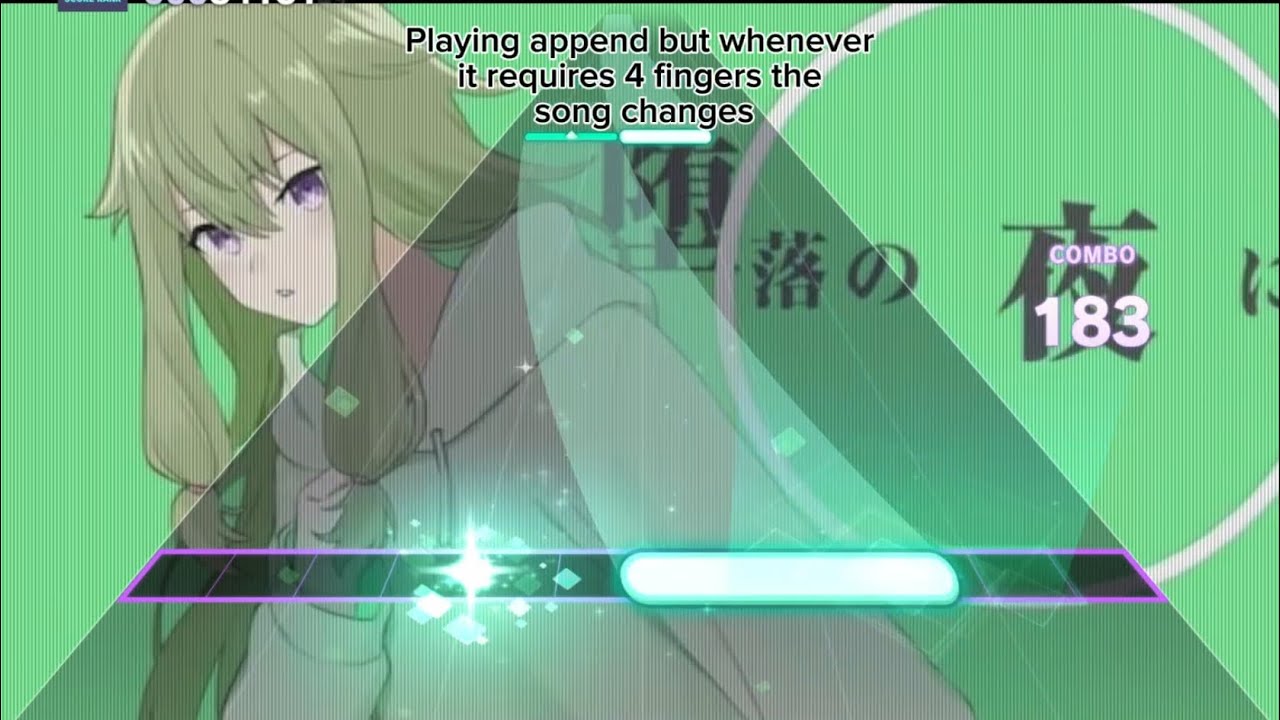 Playing APPEND but whenever it requires 4 fingers the song changes