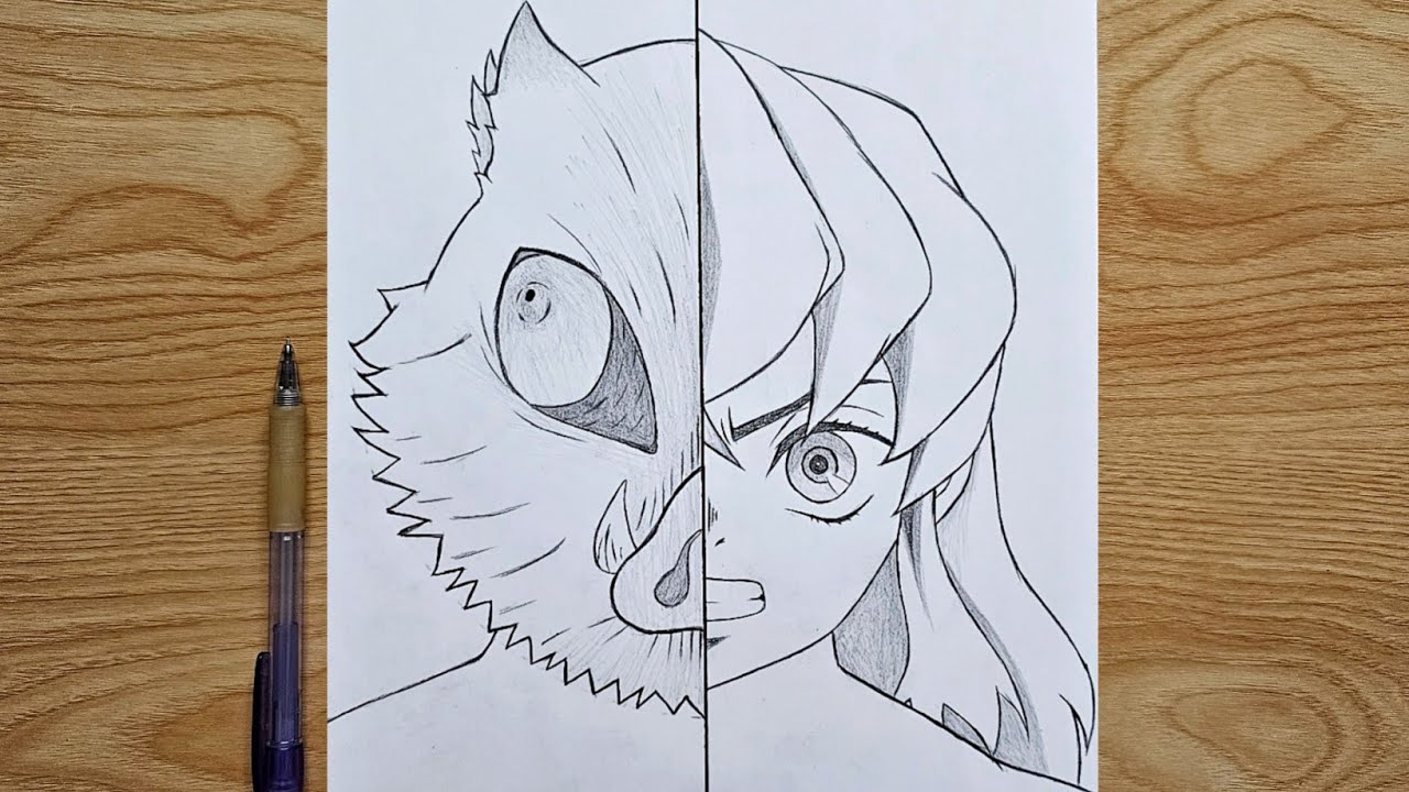 How to draw Inosuke Hashibira from Kimetsu no Yaiba | Inosuke Hashibira step by step | easy tutorial