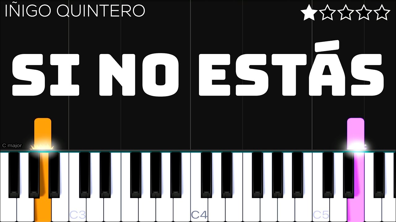 Iñigo Quintero - Si No Estás | EASY Piano Tutorial