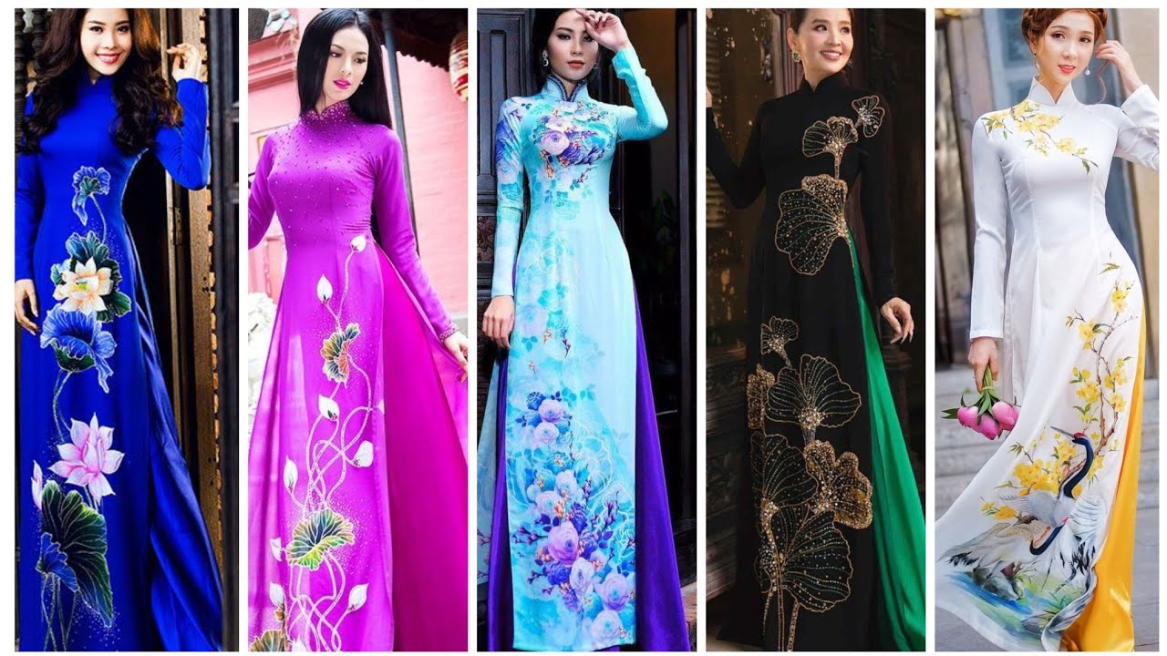 Korean women best long dresses designing 
