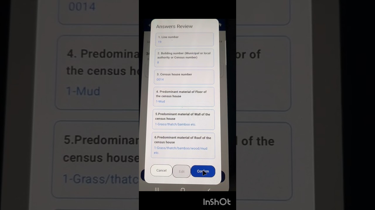 Function of Repeat and New Button in HLO app, Census 2027