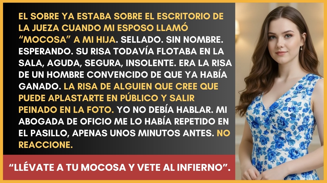 “Llévate a tu mocosa y vete al infierno”, gritó mi esposo en pleno juicio. Pero cuando...