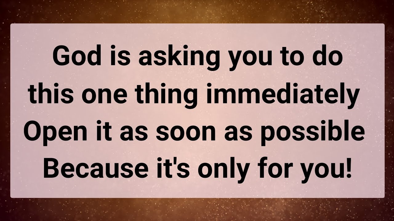 God is asking you to do this one thing immediately || God's Message For You (SJ)