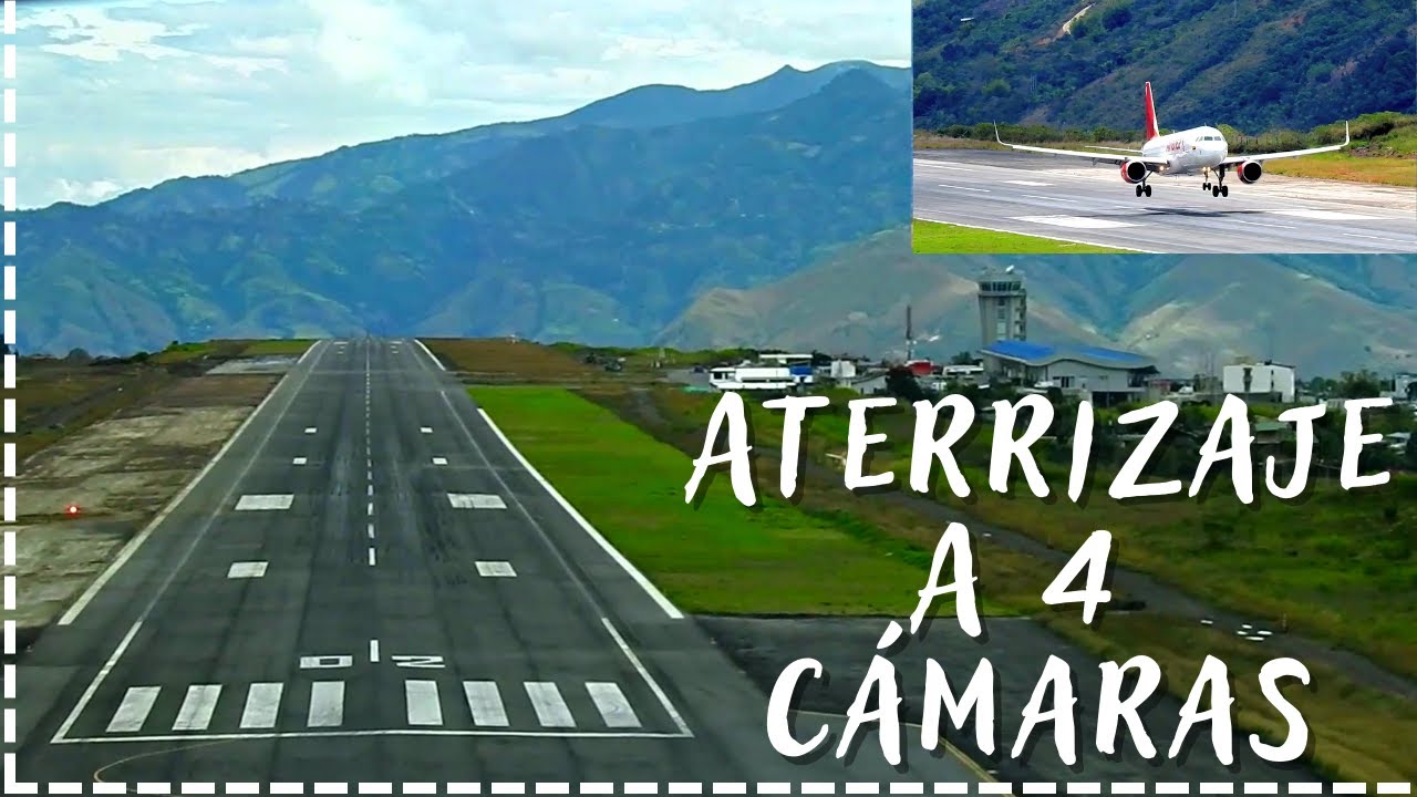 Aterrizaje MULTICÁMARA en Pasto grabado desde CABINA DE MANDO y TORRE DE CONTROL | Landing in Pasto