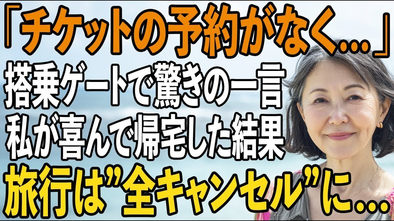 「お客様の予約がなく…」義両親をファーストクラスで旅行に連れて行く息子夫婦。置き去りにされた私が喜んで帰宅した結果→旅行”全キャンセル”で家族は大絶叫【シニアライフ】【60代以上の方へ】