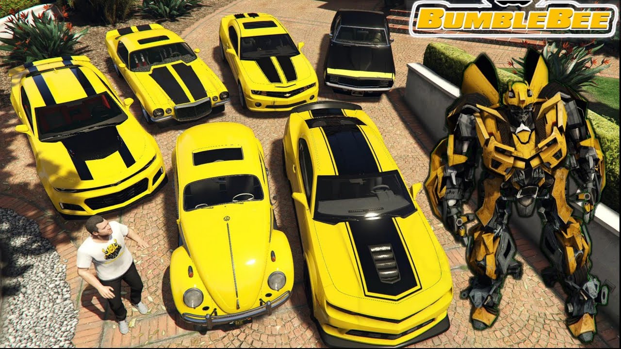 GTA 5 - Stealing Transformers Bumblebee Movie Cars with Michael | (GTA V Real Life Cars #41)