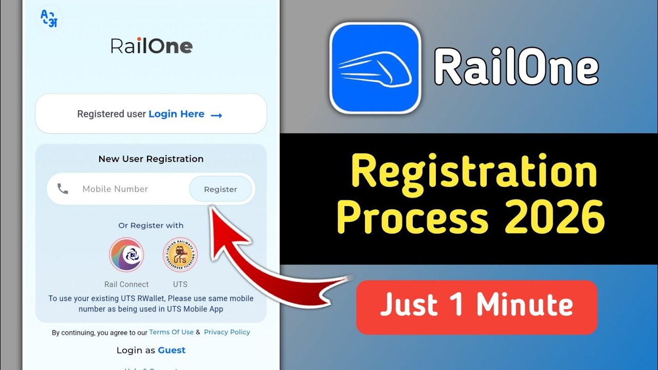 Railone App Registration Process 2026 | How to Create Railone Account 2026