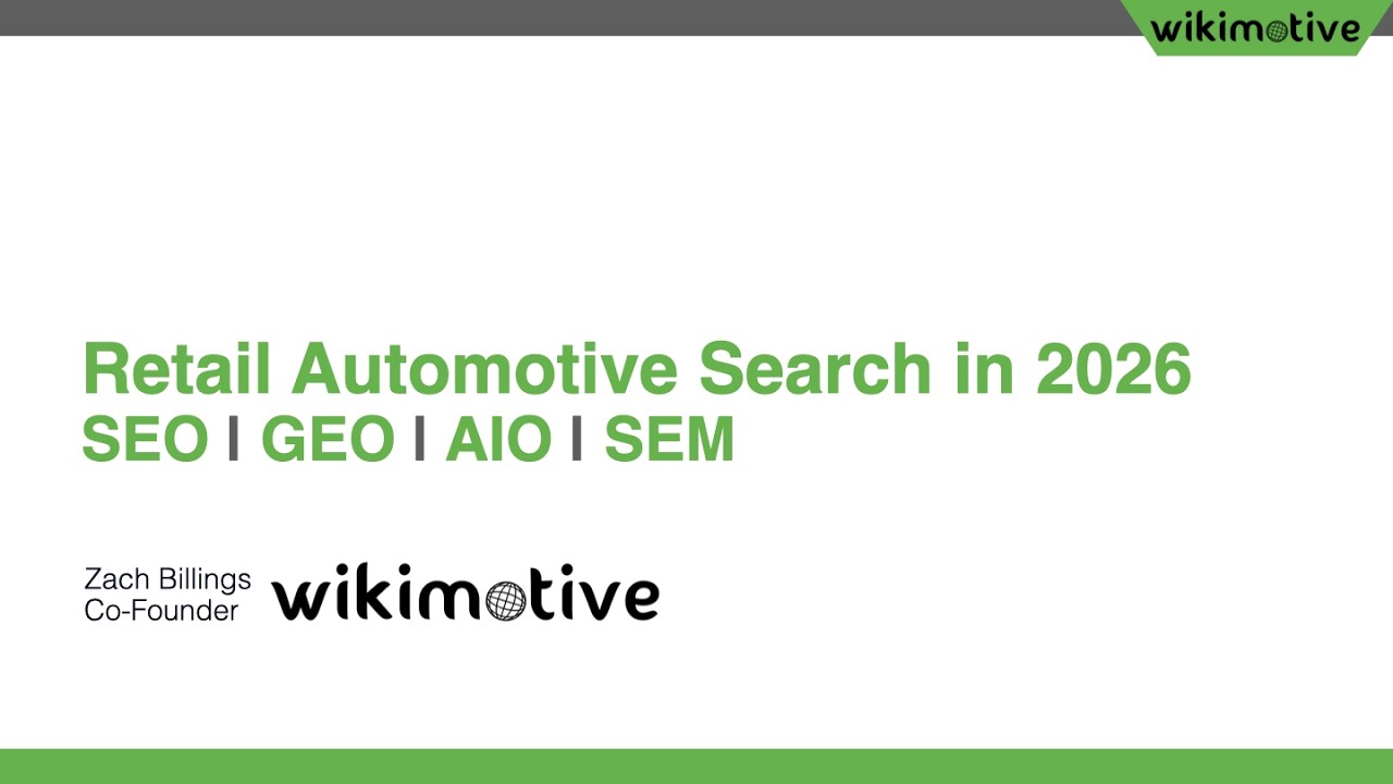 Retail Automotive Search in 2026 SEO | GEO | AIO | SEM