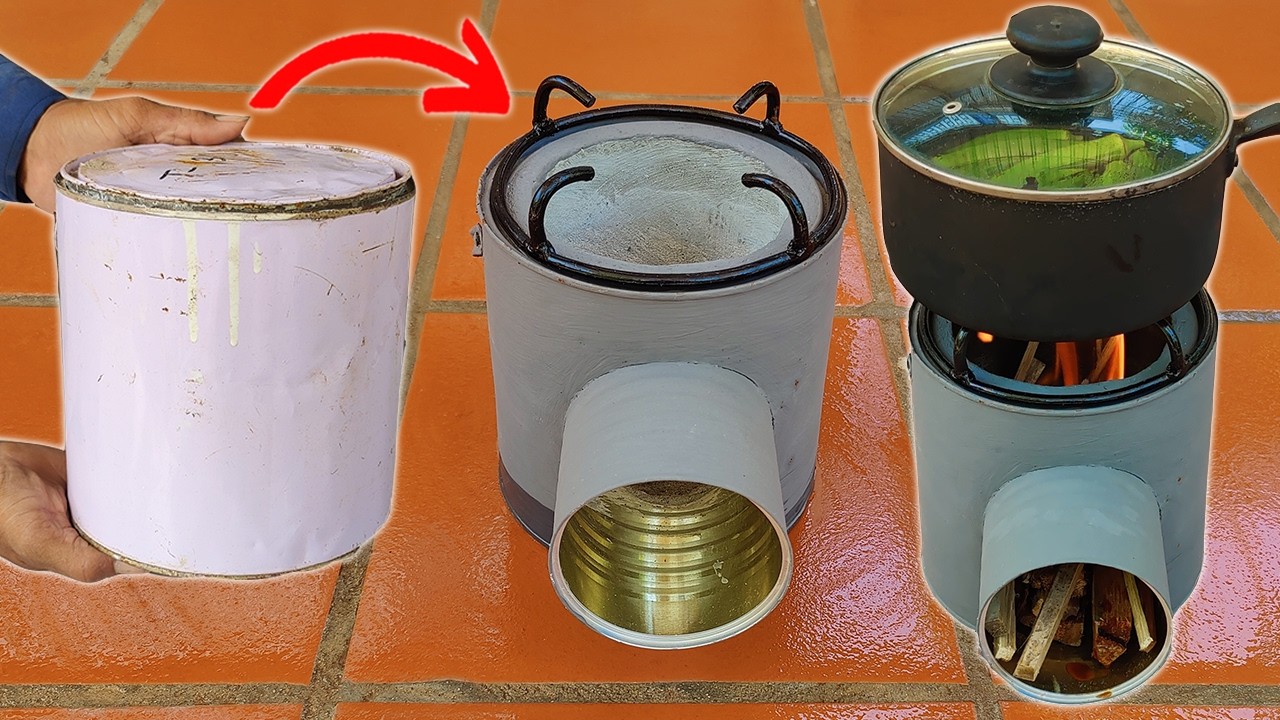 Make A Mini Stove With Cement - Cast A Stove From Tin Cans