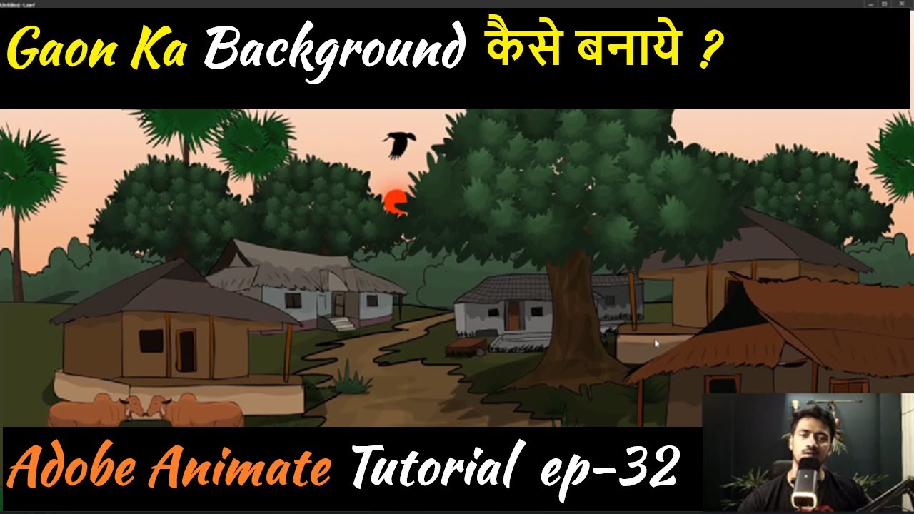 🎨village Background Tutorial | Adobe animate tutorial adobe animation cartoon kaise banaye