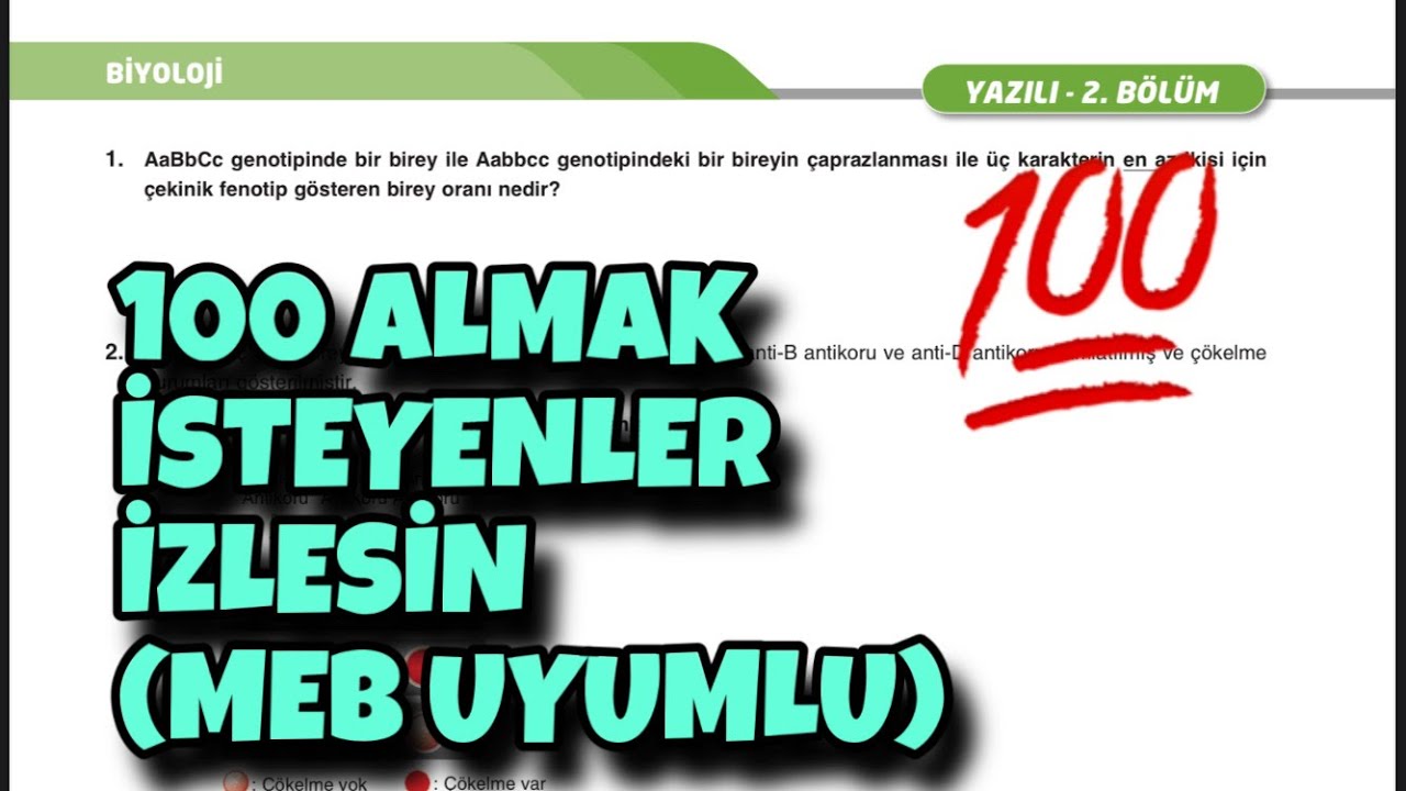 10.Sınıf Biyoloji 1.Dönem 2.Yazılı