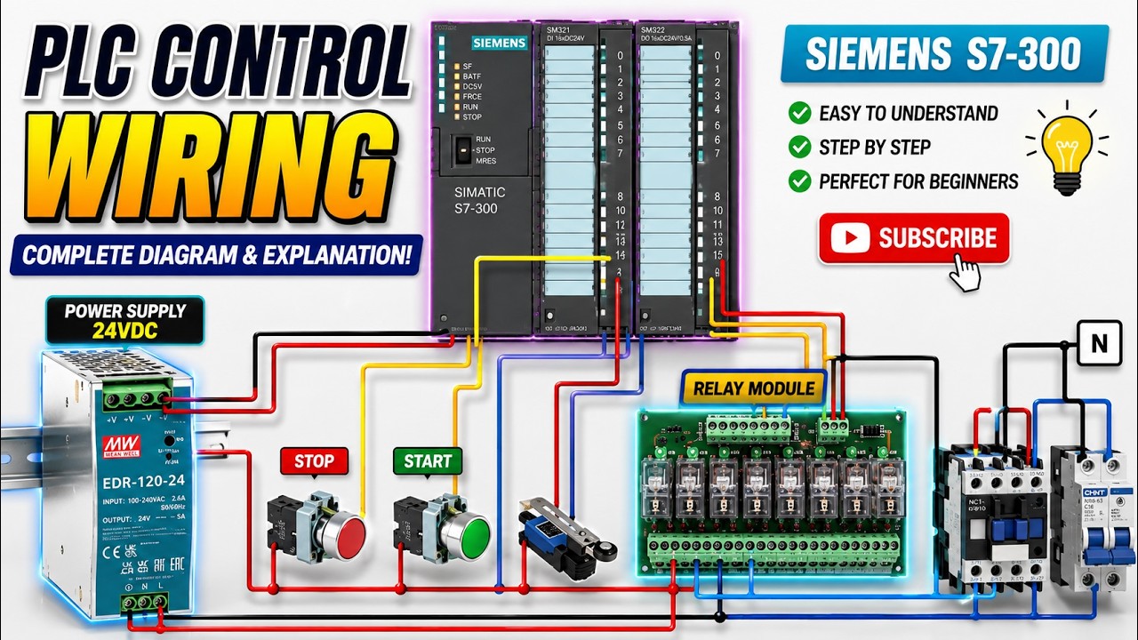 SIEMENS S7-300 PLC DI/DO control wiring.#siemens #simaticmanager