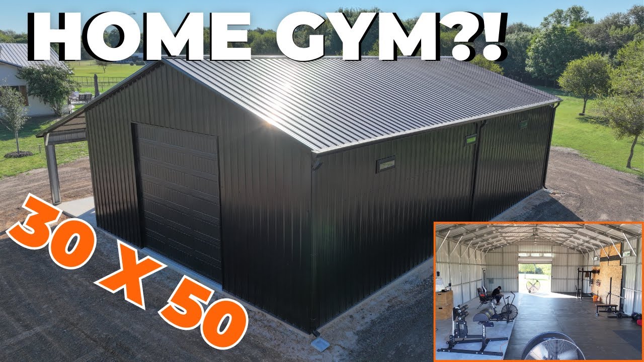 30x50 Steel Building Home Gym | Custom Metal Building Tour | WolfSteel Buildings