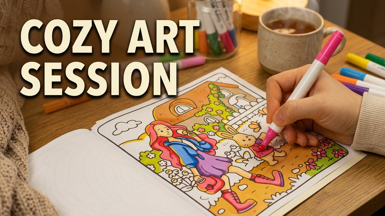 ☀Wait Until You See This Cozy Girl Page Come to Life | Ohuhu Coloring ASMR | Color With Me